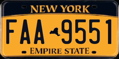 NY license plate FAA9551