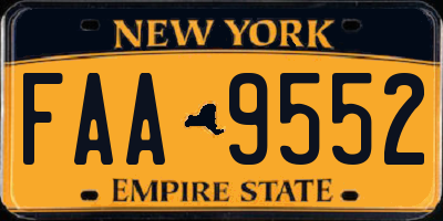 NY license plate FAA9552