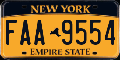 NY license plate FAA9554