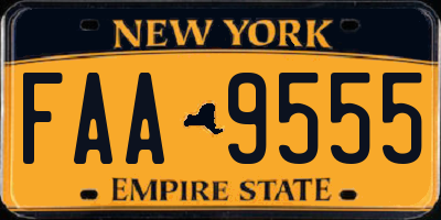 NY license plate FAA9555