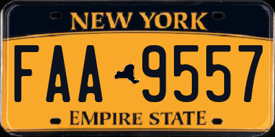 NY license plate FAA9557