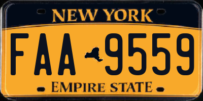 NY license plate FAA9559