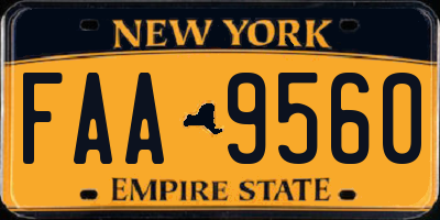 NY license plate FAA9560