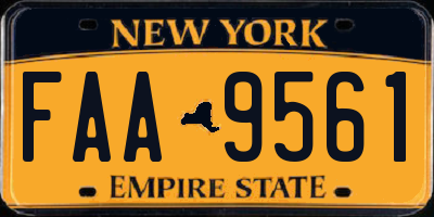 NY license plate FAA9561