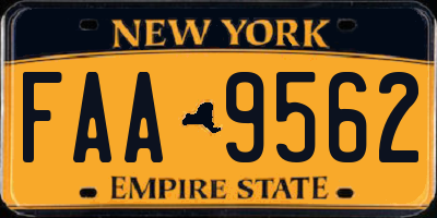 NY license plate FAA9562