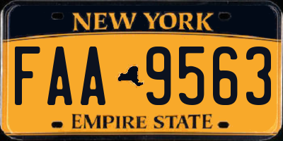 NY license plate FAA9563