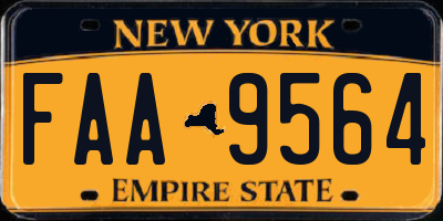 NY license plate FAA9564