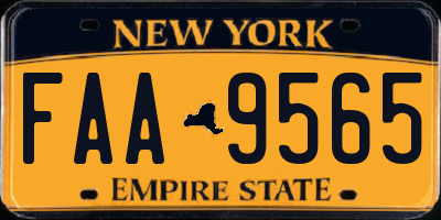 NY license plate FAA9565