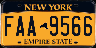 NY license plate FAA9566