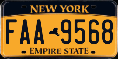 NY license plate FAA9568