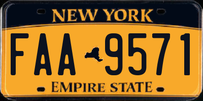 NY license plate FAA9571