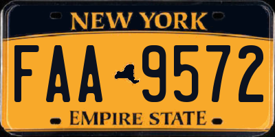 NY license plate FAA9572