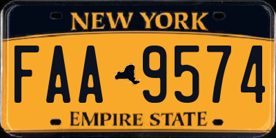 NY license plate FAA9574