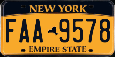 NY license plate FAA9578