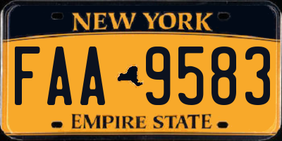 NY license plate FAA9583