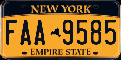 NY license plate FAA9585