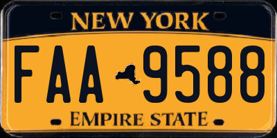 NY license plate FAA9588