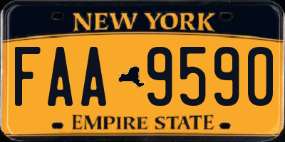 NY license plate FAA9590