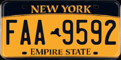 NY license plate FAA9592