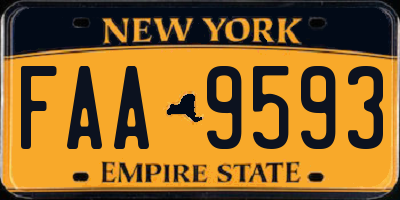 NY license plate FAA9593