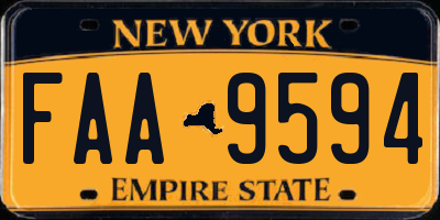 NY license plate FAA9594