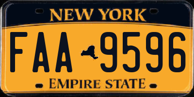 NY license plate FAA9596