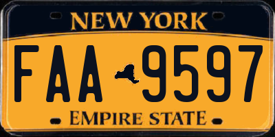 NY license plate FAA9597