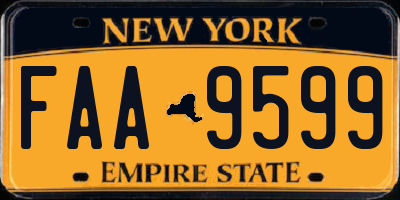 NY license plate FAA9599