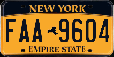 NY license plate FAA9604