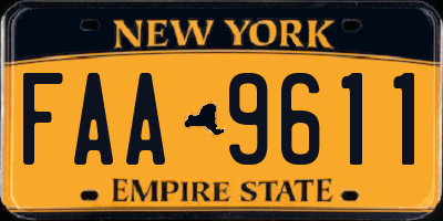 NY license plate FAA9611