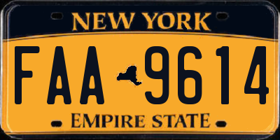 NY license plate FAA9614