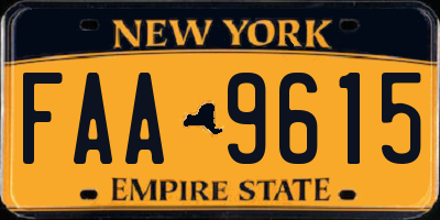 NY license plate FAA9615