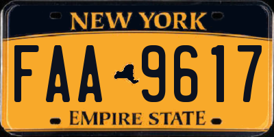 NY license plate FAA9617