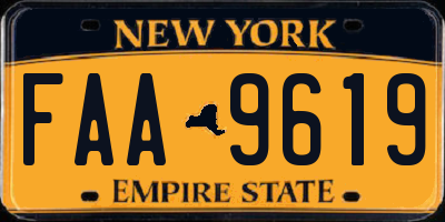 NY license plate FAA9619