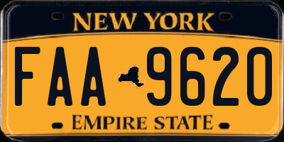 NY license plate FAA9620