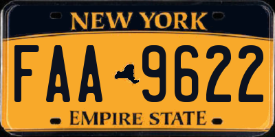 NY license plate FAA9622