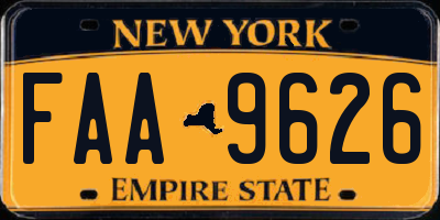 NY license plate FAA9626