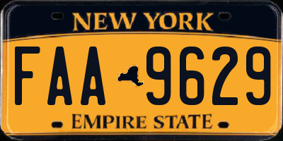 NY license plate FAA9629