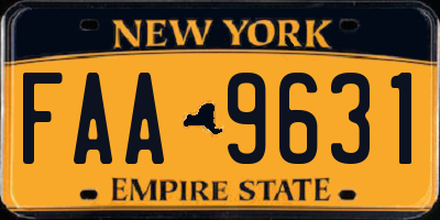 NY license plate FAA9631