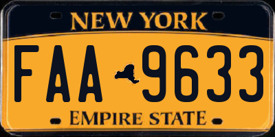 NY license plate FAA9633