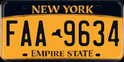 NY license plate FAA9634