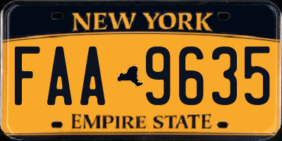 NY license plate FAA9635