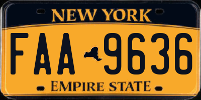 NY license plate FAA9636