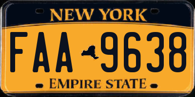 NY license plate FAA9638