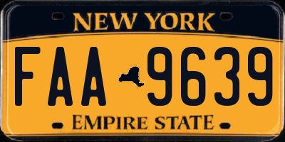 NY license plate FAA9639