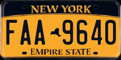 NY license plate FAA9640