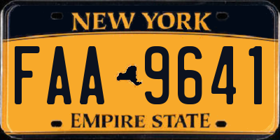 NY license plate FAA9641