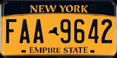 NY license plate FAA9642