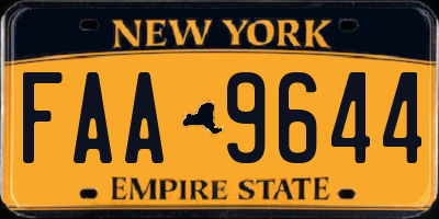 NY license plate FAA9644