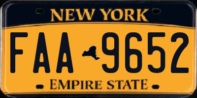 NY license plate FAA9652